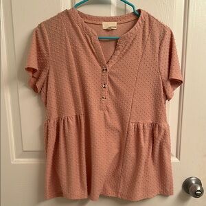 Women's Pink Textured Top